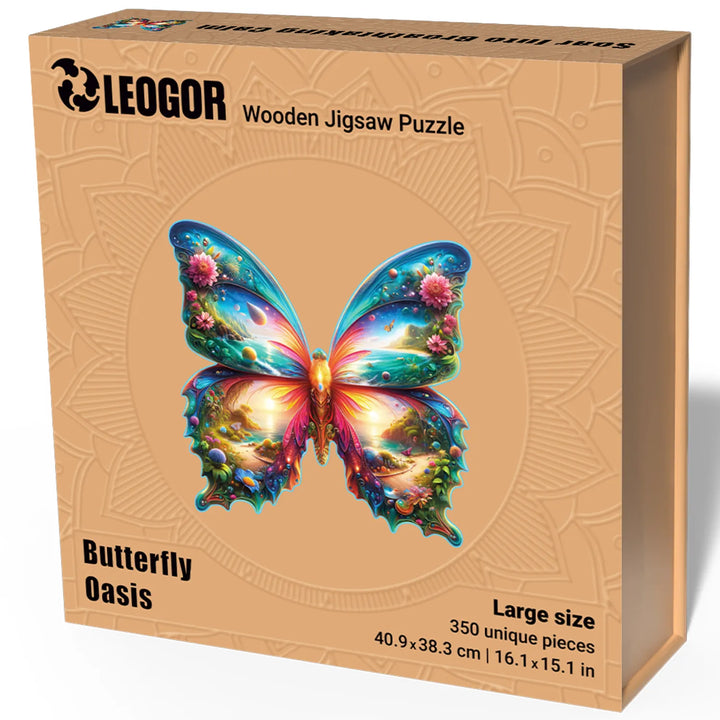 LEOGOR 350-piece Butterfly Oasis box with fantasy design and embossed lid, great decor and gift idea