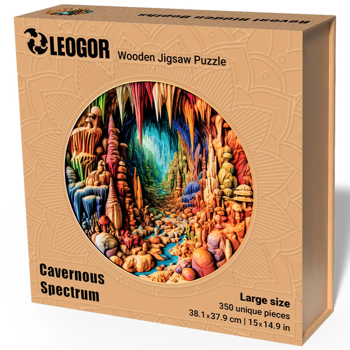 LEOGOR Cavernous Spectrum puzzle box, 350-piece edition with vivid design and quality finish