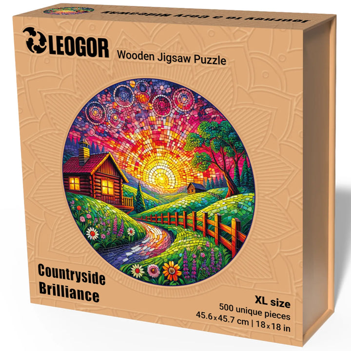 Gift-ready packaging for nature puzzles, Countryside Brilliance wooden puzzle in box