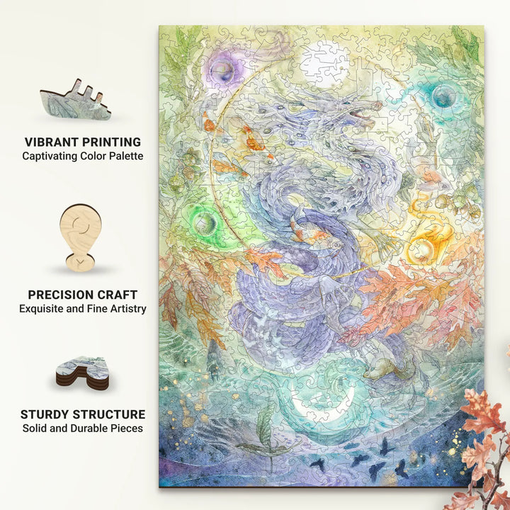 Light pastel palette and organic flow on wooden puzzles adults – Encircle