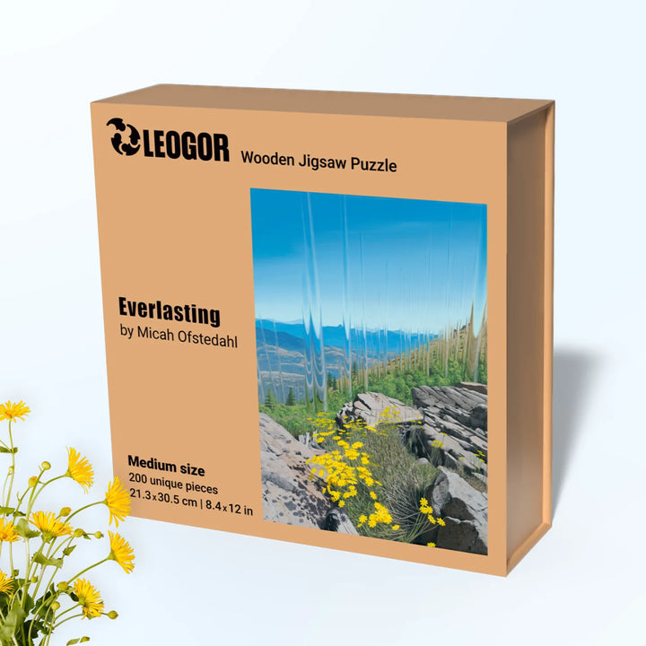 Elegant gift box for a landscape jigsaw puzzle based on Everlasting fine art