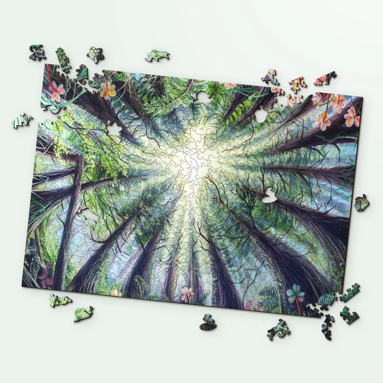 Wood Jigsaw Puzzles – Phoenix Redwoods by Dakota Daetwiler – LEOGOR