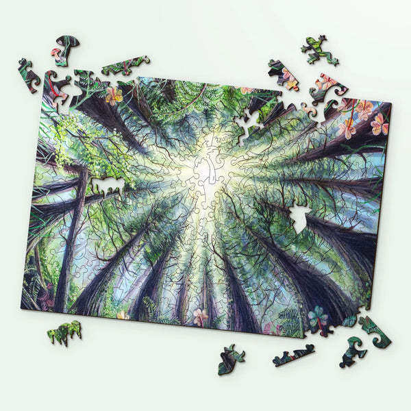 Art Wood Puzzles for Adults – Phoenix Redwoods by Artist Dakota Daetwiler