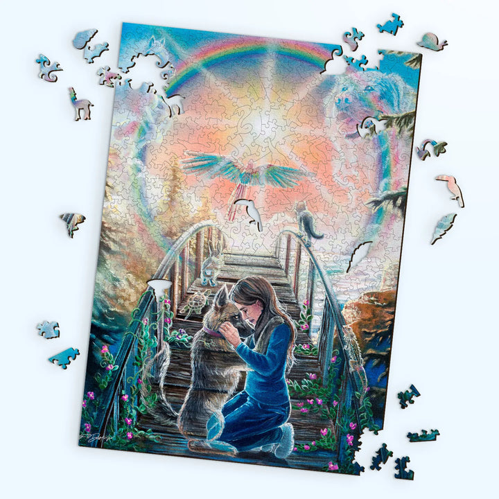 Wood jigsaw puzzles – Saying Goodbye by Dakota Daetwiler, a tribute to the human-animal bond