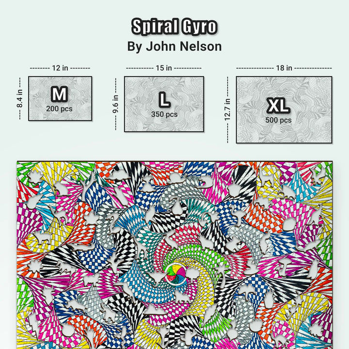 Comparison of wood puzzles adult sizes – 200, 350, 500 pieces with same design