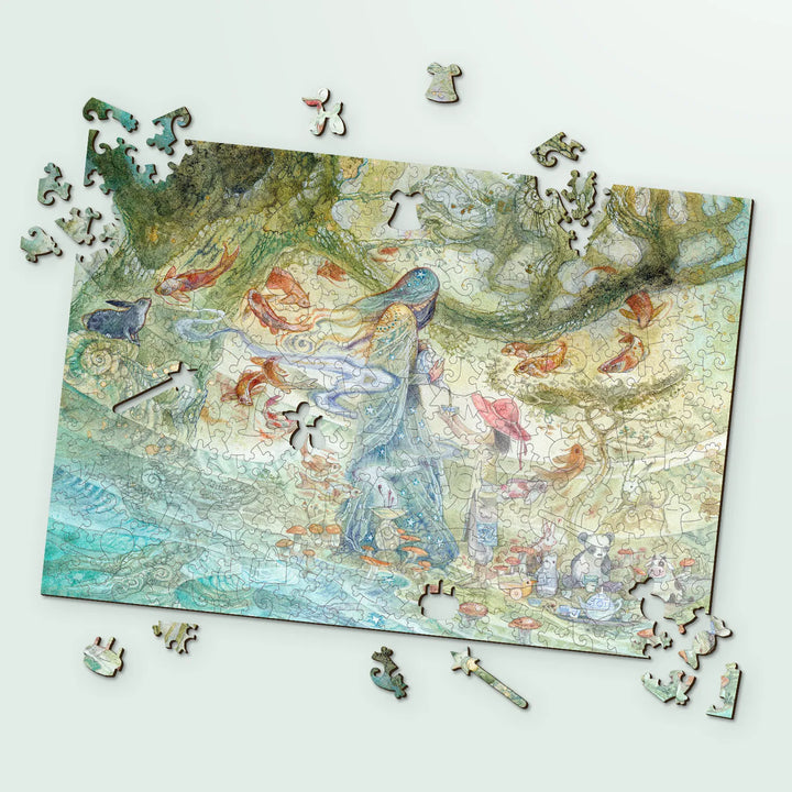 Wood puzzles for adults with delicate brushwork – Tea Ceremony by Stephanie Law