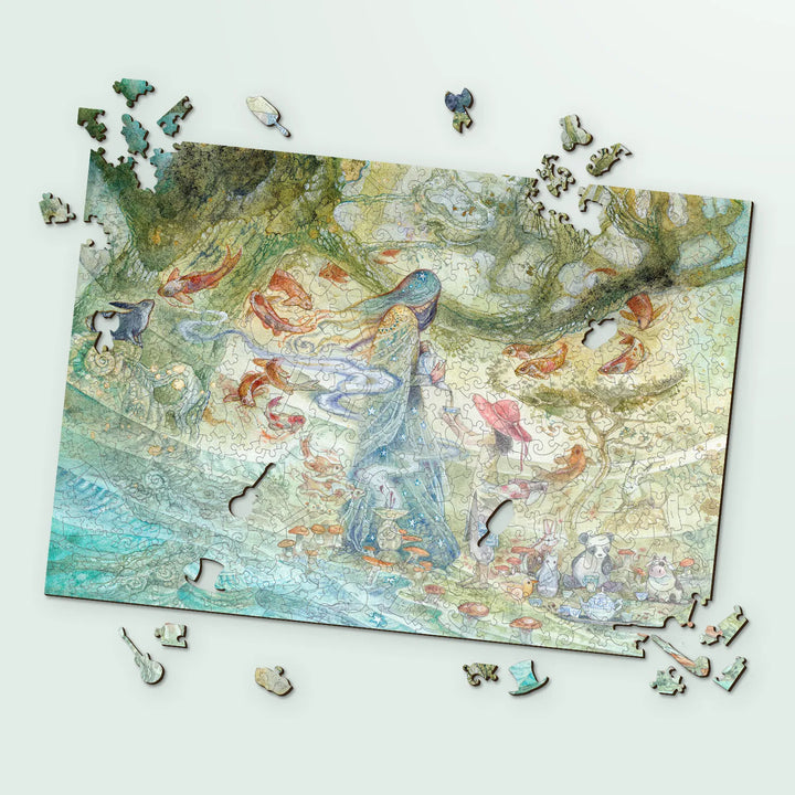 Wooden jigsaw puzzles – calming symbolism in Tea Ceremony by Stephanie Law