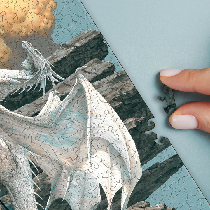 Bold brushwork and fantasy details – wood jigsaw puzzles with dragon themes
