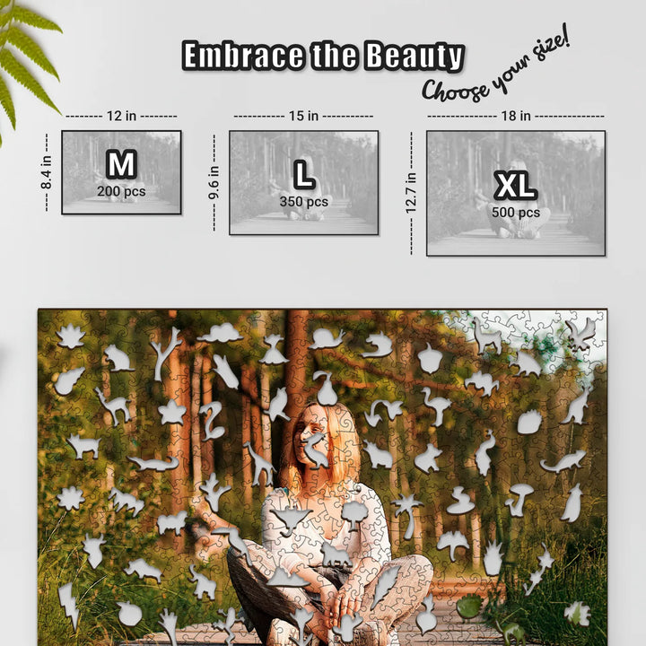 Comparison of 200, 350, and 500 piece personalized jigsaw puzzles from photos with nature themes