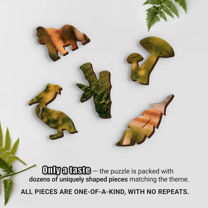 Collection of custom picture puzzles from photos with nature-themed, exclusive puzzle pieces