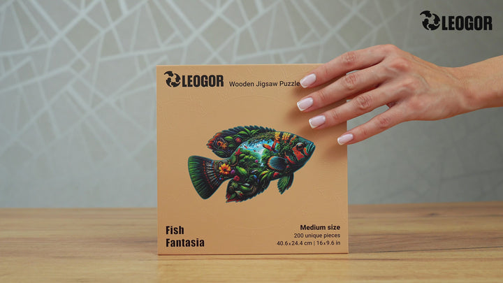 Fish Fantasy puzzle video – rainforest artwork in fish shape with whimsy cuts, unboxing and relaxing